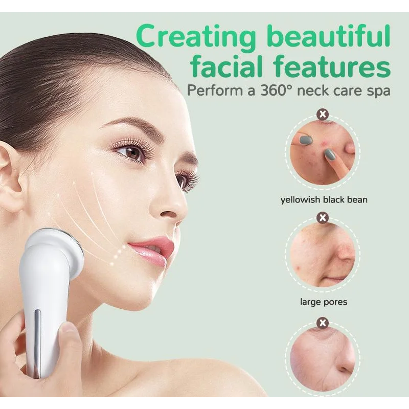 White Multifunctional Facial Beauty Wand with LED Photon