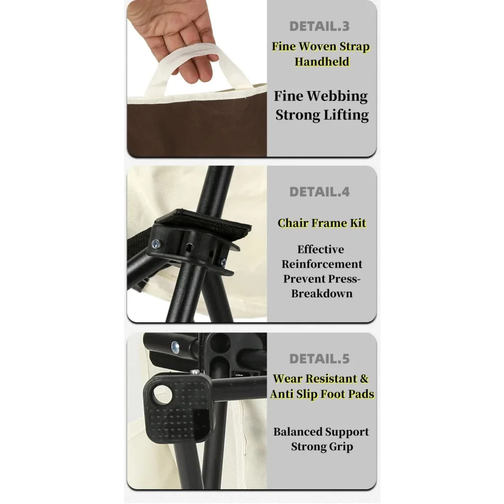 White Outdoor Folding Camping Chair – Portable Lounge Chair