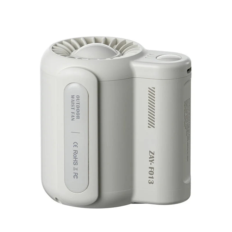 White Outdoor Waist Fan - Portable Wearable Fan