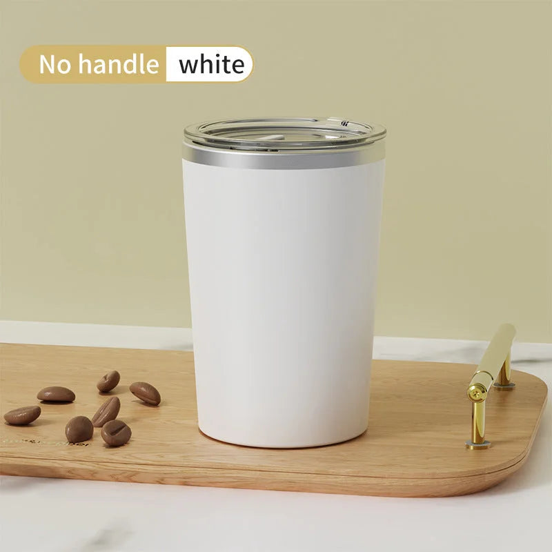 White Portable Automatic Mixing Coffee Cup Stainless Steel