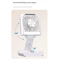 White Portable Cooling Fan with Neck Lanyard & Phone Stand