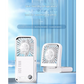 White Portable Cooling Fan with Neck Lanyard & Phone Stand