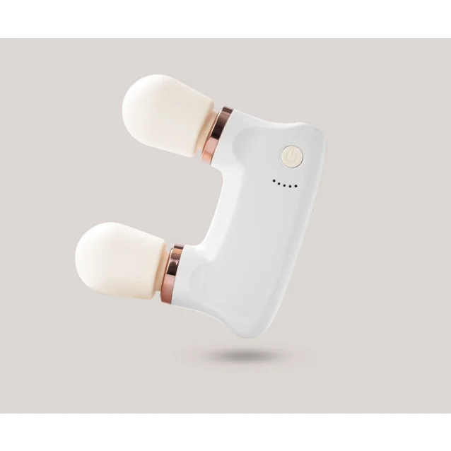 White Portable Dual Head Mini Massager - 5 Modes Quiet