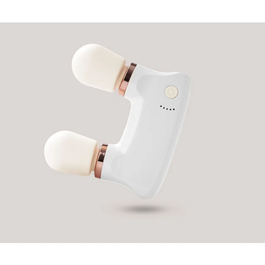 White Portable Dual Head Mini Massager - 5 Modes Quiet