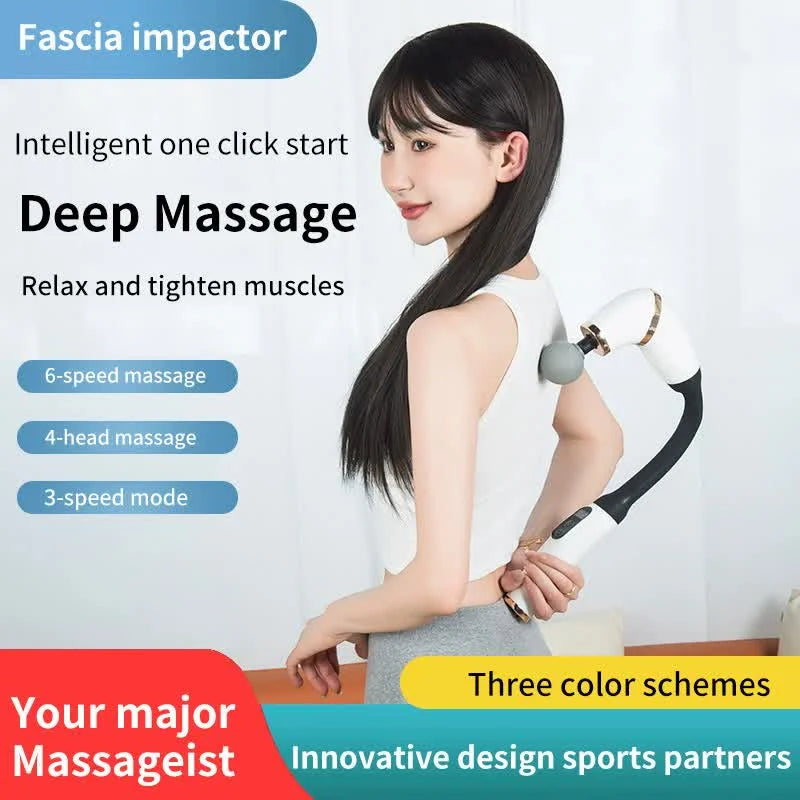 White Portable Elbow Massage Gun - 1200 mAh Muscle