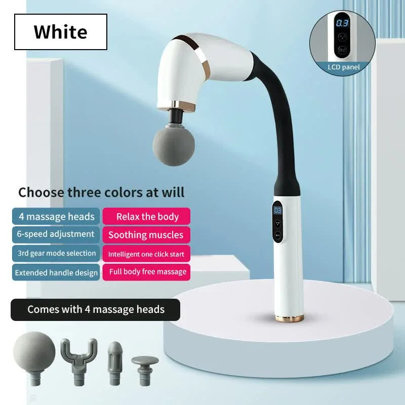 White Portable Elbow Massage Gun - 1200 mAh Muscle
