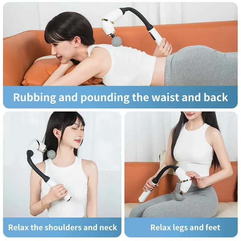 White Portable Elbow Massage Gun - 1200 mAh Muscle
