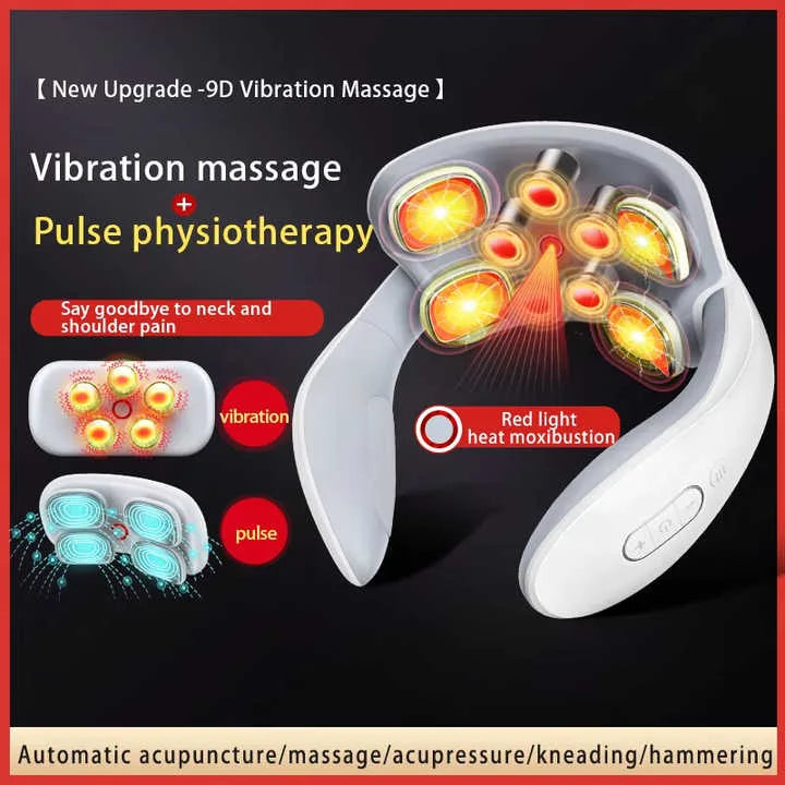 White Portable Electric Neck Massager – Intelligent Pulse