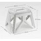 White Portable Folding Stool - Compact Lightweight Plastic
