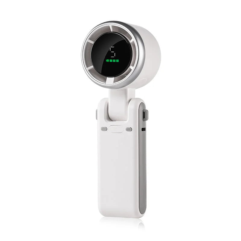 White Portable Handheld Mini Fan - USB Rechargeable Desktop