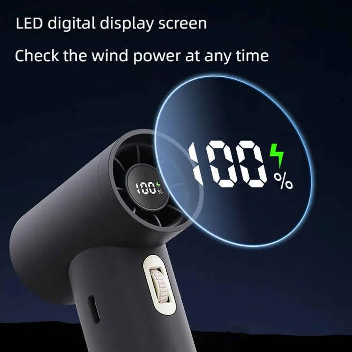 White Portable High-Speed Turbo Fan with 2000mAh Battery