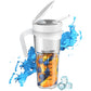 White Portable Juicer Cup with Straw USB Rechargeable