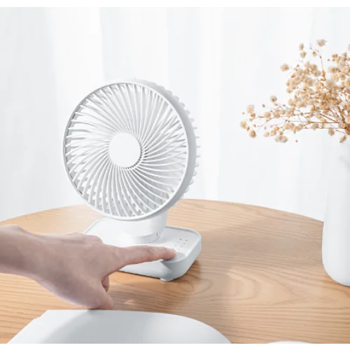 White Portable Mini Fan - Compact Quiet and Rechargeable