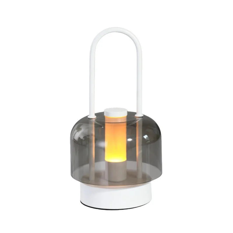White Portable Rechargeable LED Lantern -Touch Control