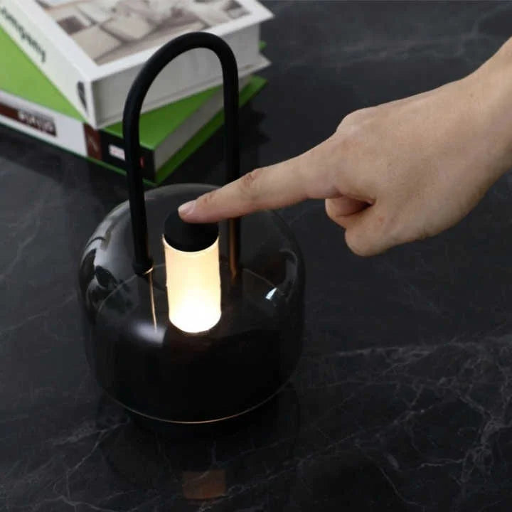 White Portable Rechargeable LED Lantern -Touch Control