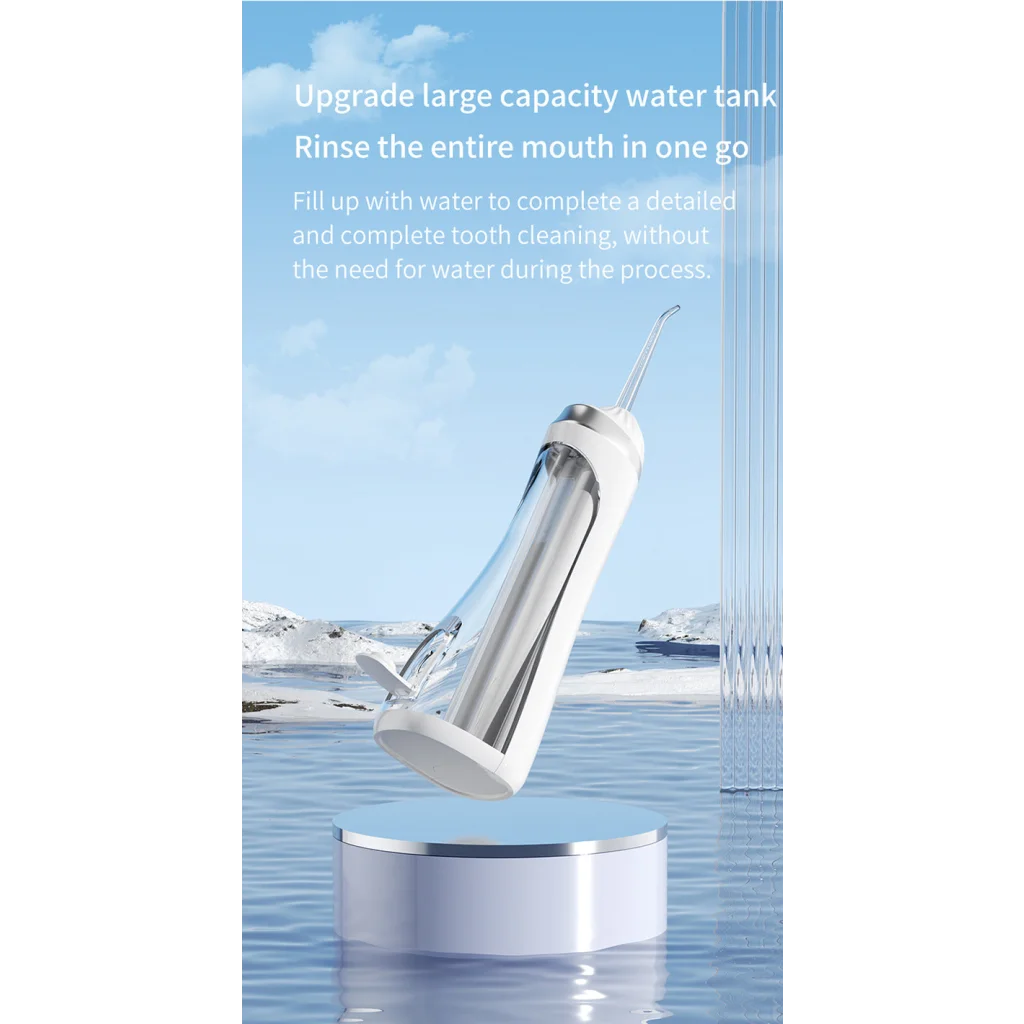White Portable Ultrasonic Oral Irrigator with 3 Cleaning