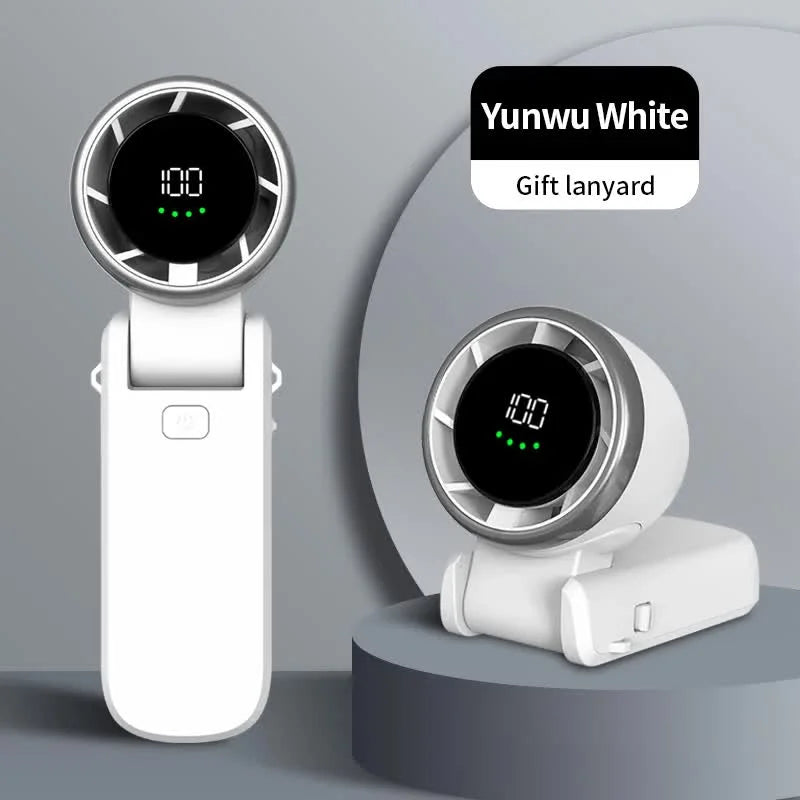 White Portable USB Rechargeable Handheld Fan