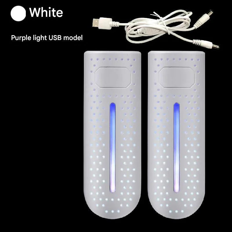 White Portable USB Shoe Dryer and Deodorizer