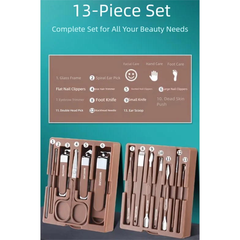 White Premium 13-in-1 Manicure & Grooming Kit