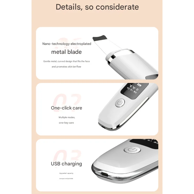 White Professional 4-in-1 Ultrasonic Skin Scrubber - Deep