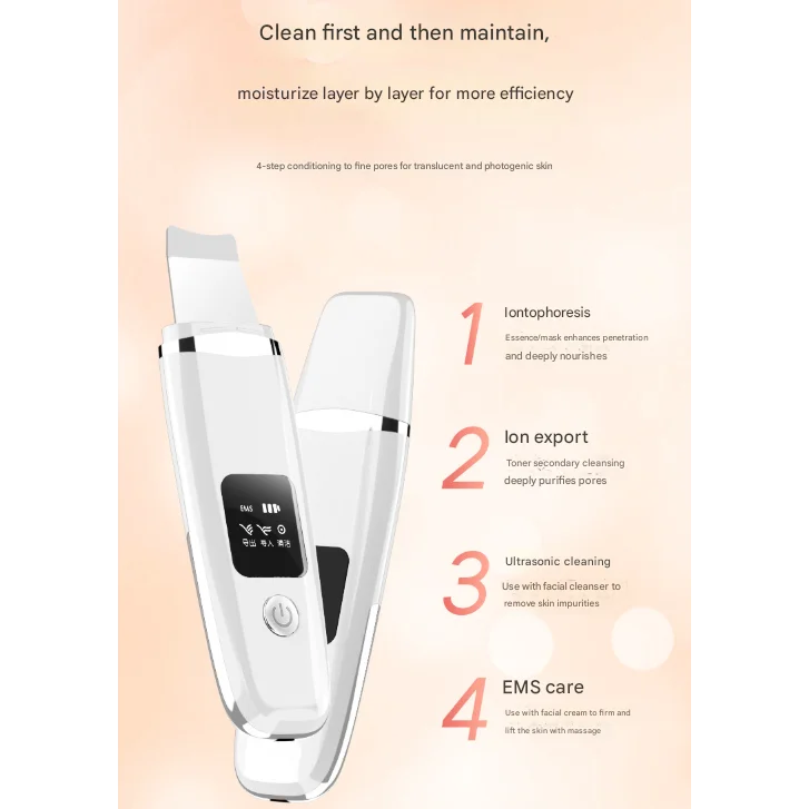 White Professional 4-in-1 Ultrasonic Skin Scrubber - Deep