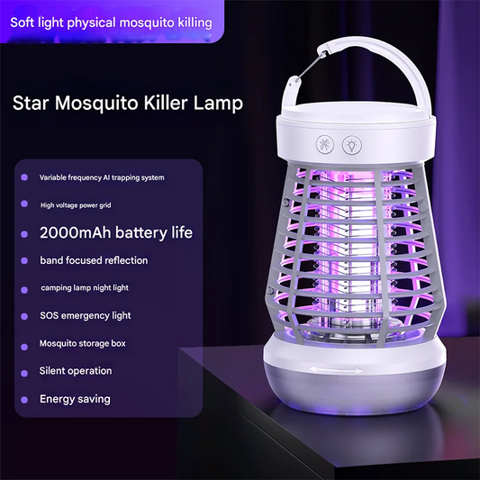 White Rechargeable 3 in 1 Bug Zapper Lantern
