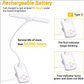 White Rechargeable Dual-Head Clip-On Book Light - Touch