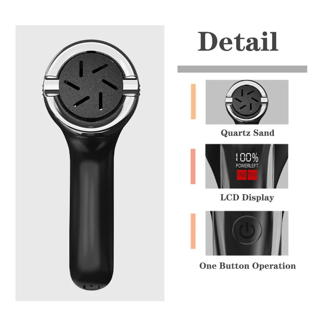 White Rechargeable Electric Foot Grinder with Suction