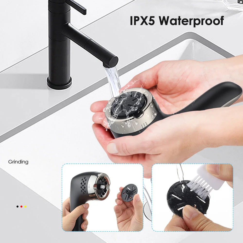 White Rechargeable Electric Foot Grinder with Suction
