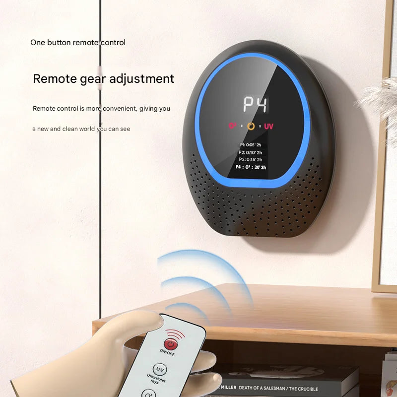 White Rechargeable Ozone & UV-C Air Purifier with Remote