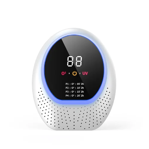 White Rechargeable Ozone & UV-C Air Purifier with Remote