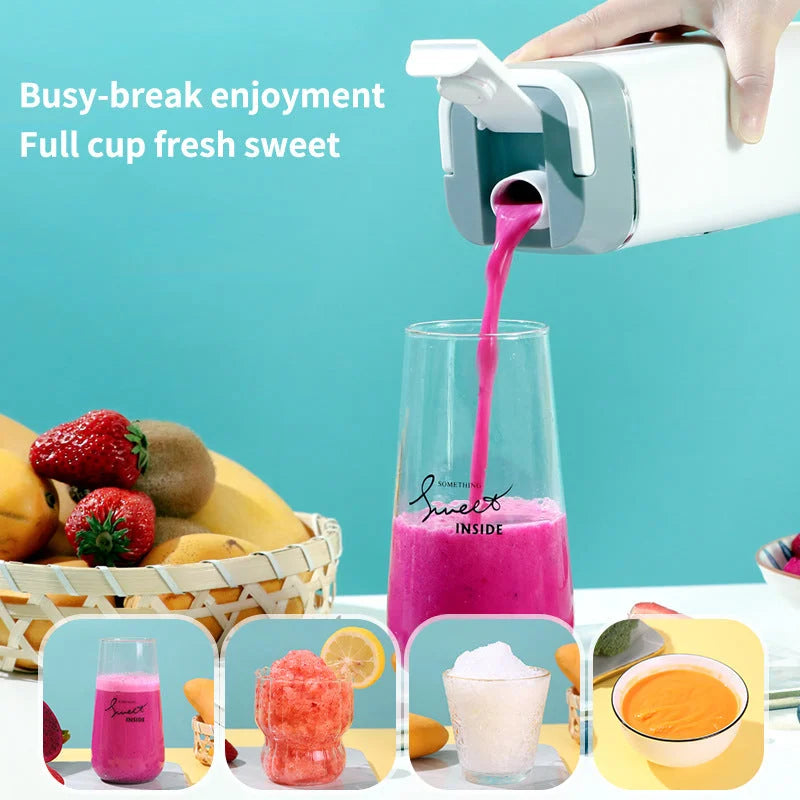 White Rechargeable Travel Blender Cup - 12 Blades Digital