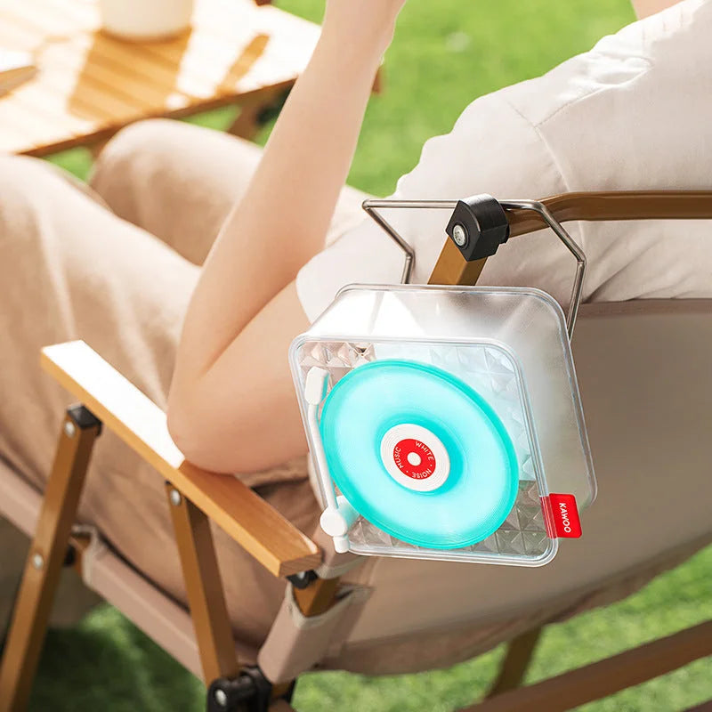White Retro Bluetooth Speaker - Transparent Vinyl Design