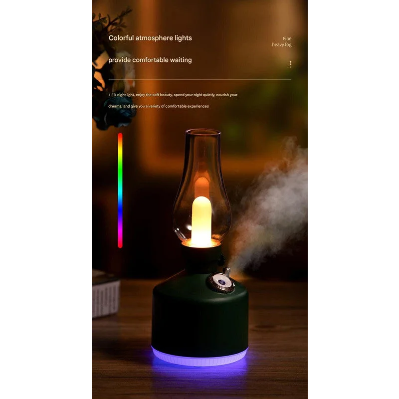 White Retro Kerosene Lamp Humidifier - Rechargeable Cool