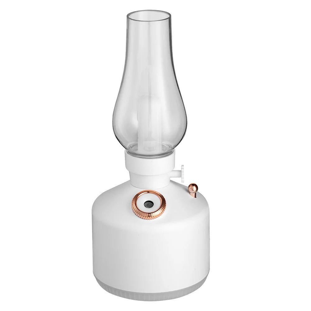 White Retro Kerosene Lamp Humidifier - Rechargeable Cool