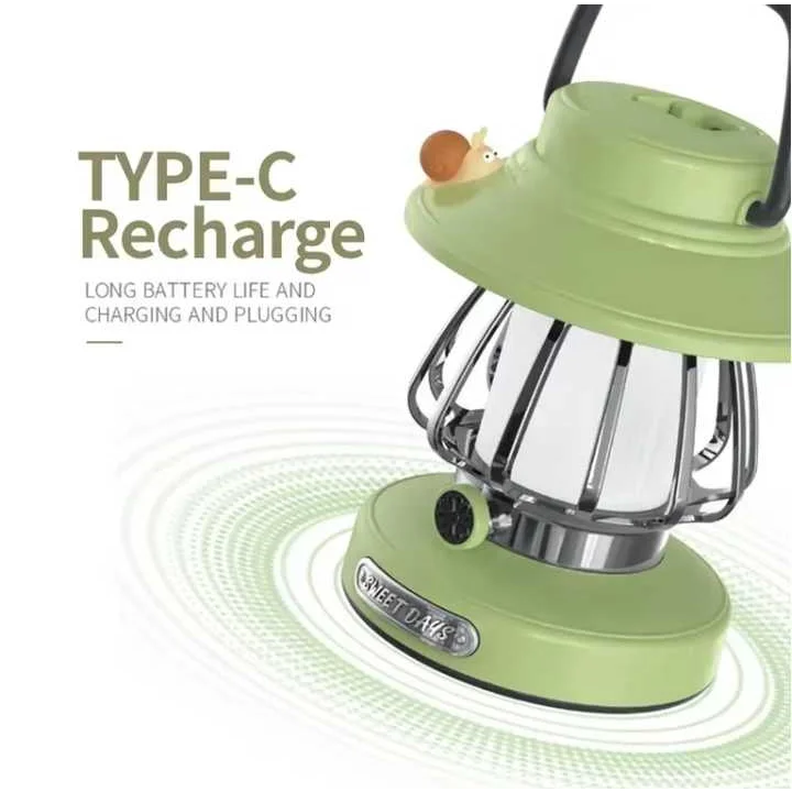 White Retro Snail Night Light - Portable Rechargeable