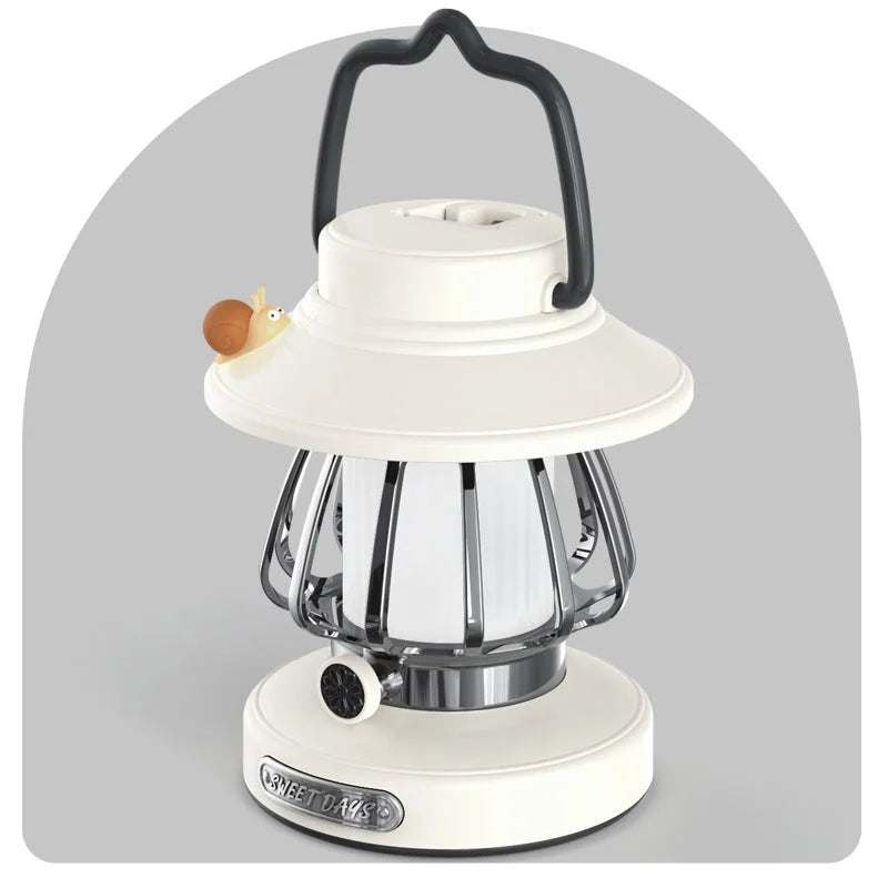 White Retro Snail Night Light - Portable Rechargeable