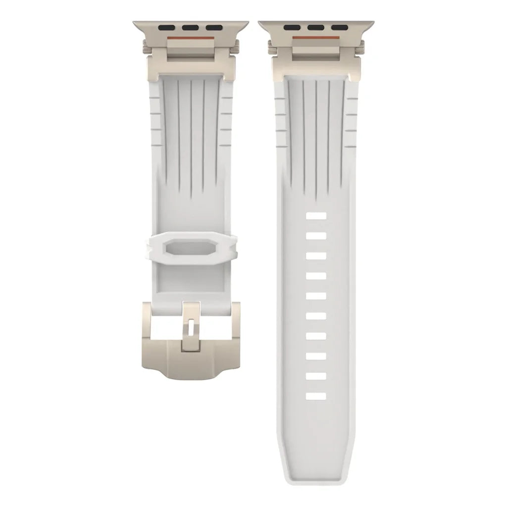 White Rugged Tactical Silicone Strap for Apple Watch Ultra