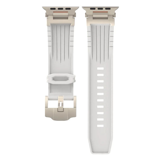 White Rugged Tactical Silicone Strap for Apple Watch Ultra