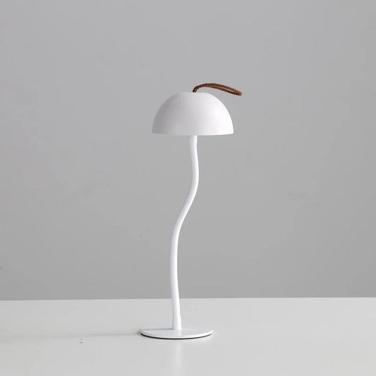 White Sleek Minimalist LED Mushroom Table Lamp