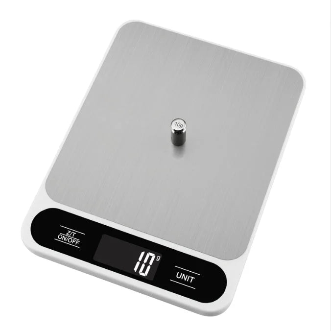 White Slim Digital Kitchen Scale - High Precision Stainless