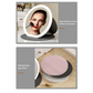 White Small Round Foldable LED Makeup Mirror - 18.5cm