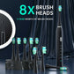 White Sonic Rechargeable Electric Toothbrush with 8 Heads &