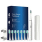 White Sonic Rechargeable Electric Toothbrush with 8 Heads &