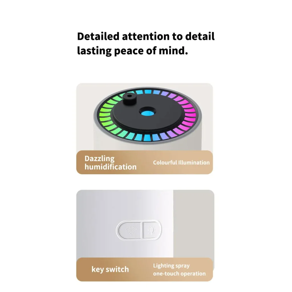 White Starry Sky Projection Humidifier – USB Ultrasonic Car