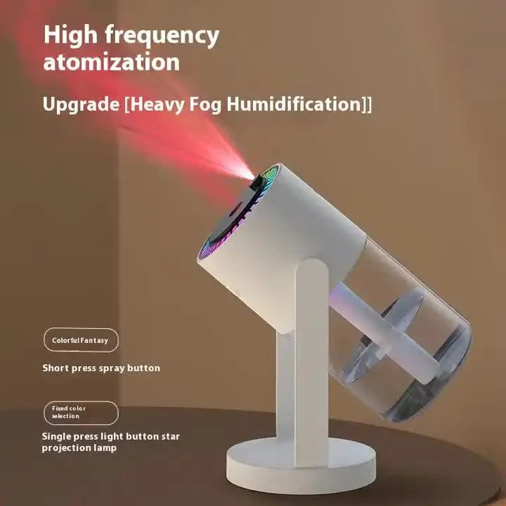 White Starry Sky Projection Humidifier – USB Ultrasonic Car