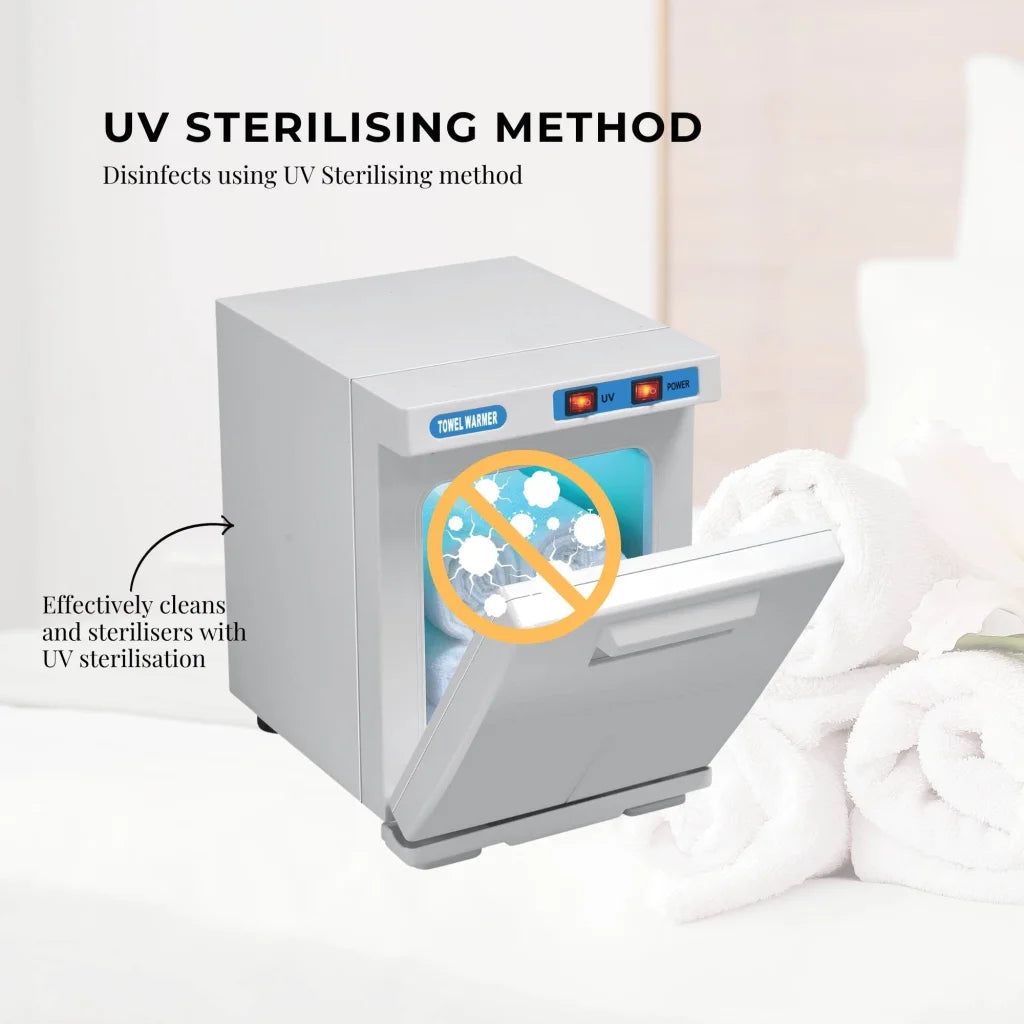 White Towel Warmer Mini UV Steriliser Cabinet 5L - Hot