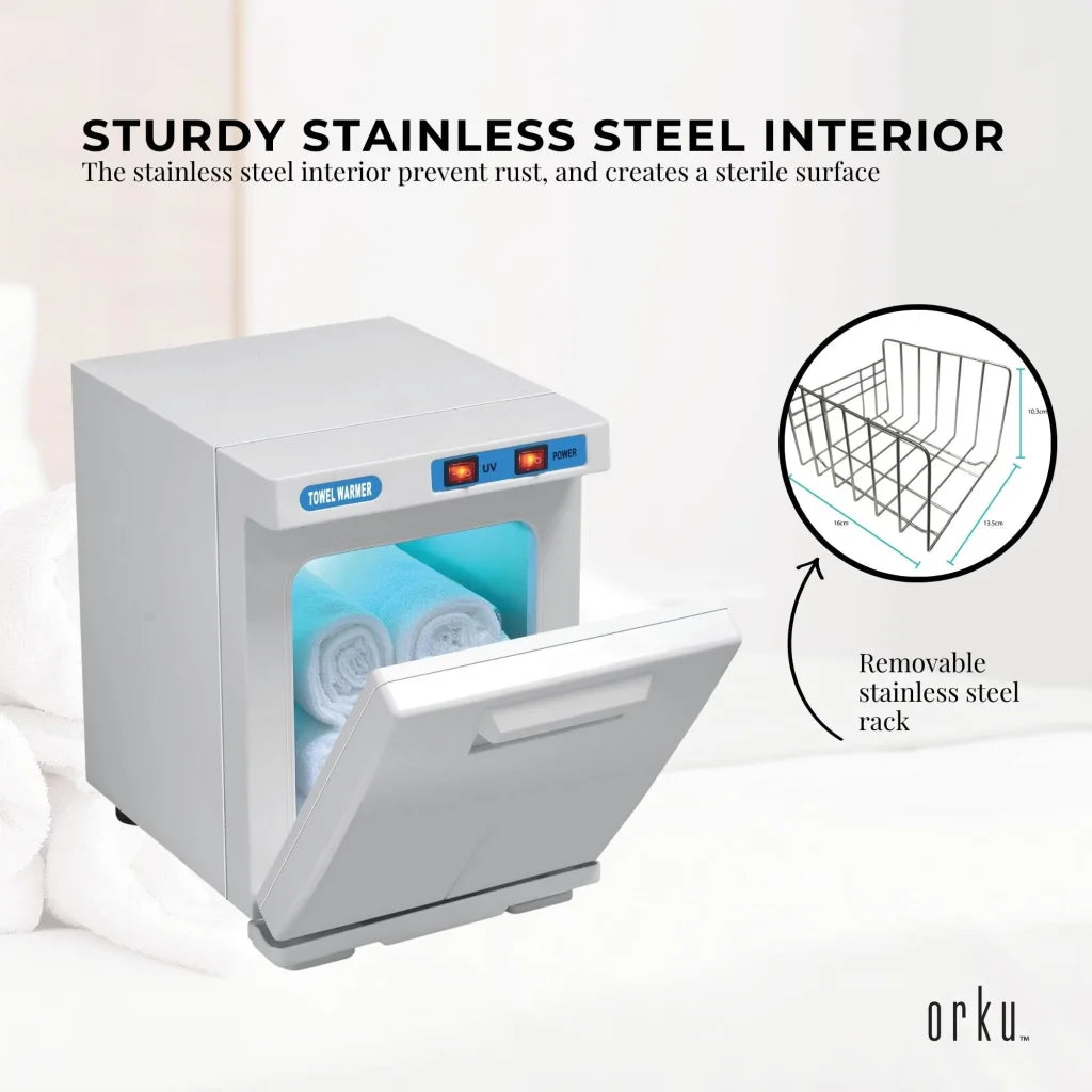 White Towel Warmer Mini UV Steriliser Cabinet 5L - Hot