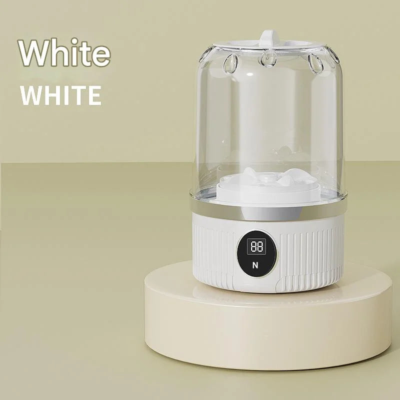 White Travel-Friendly Mini Washing Machine - USB Powered