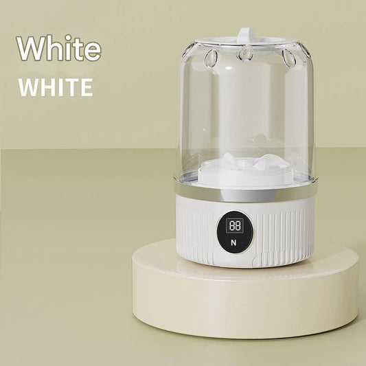 White Travel-Friendly Mini Washing Machine - USB Powered